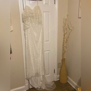 Elegant White Sequin Gown